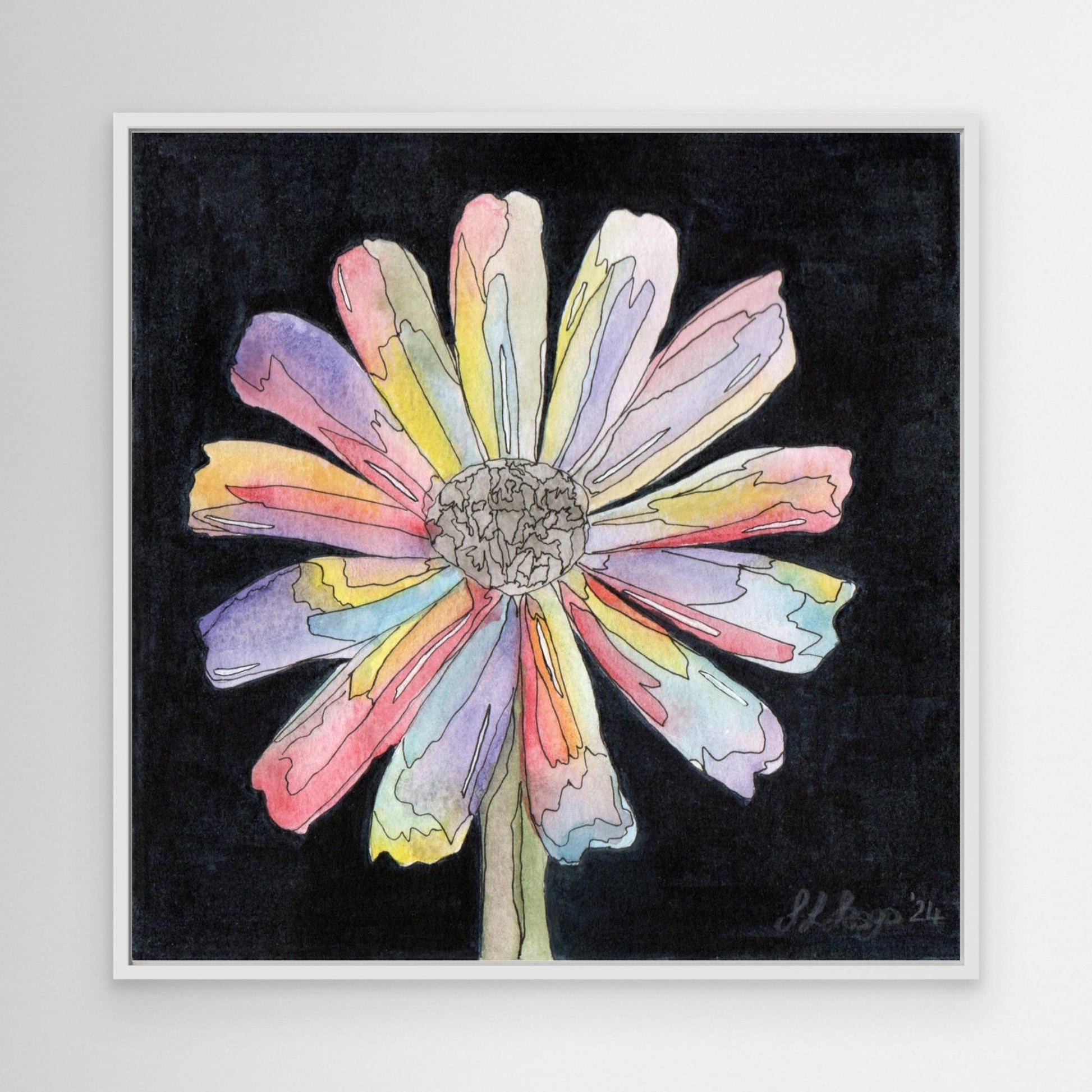 Daisy - Framed Canvas Giclée Print