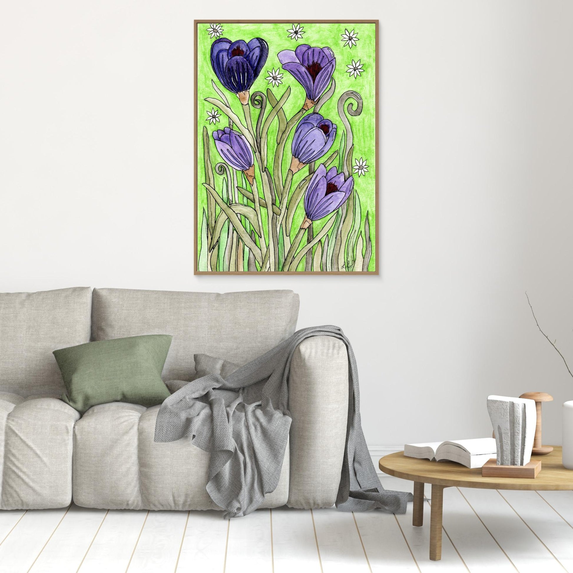 Crocus - Framed Canvas Giclée Print