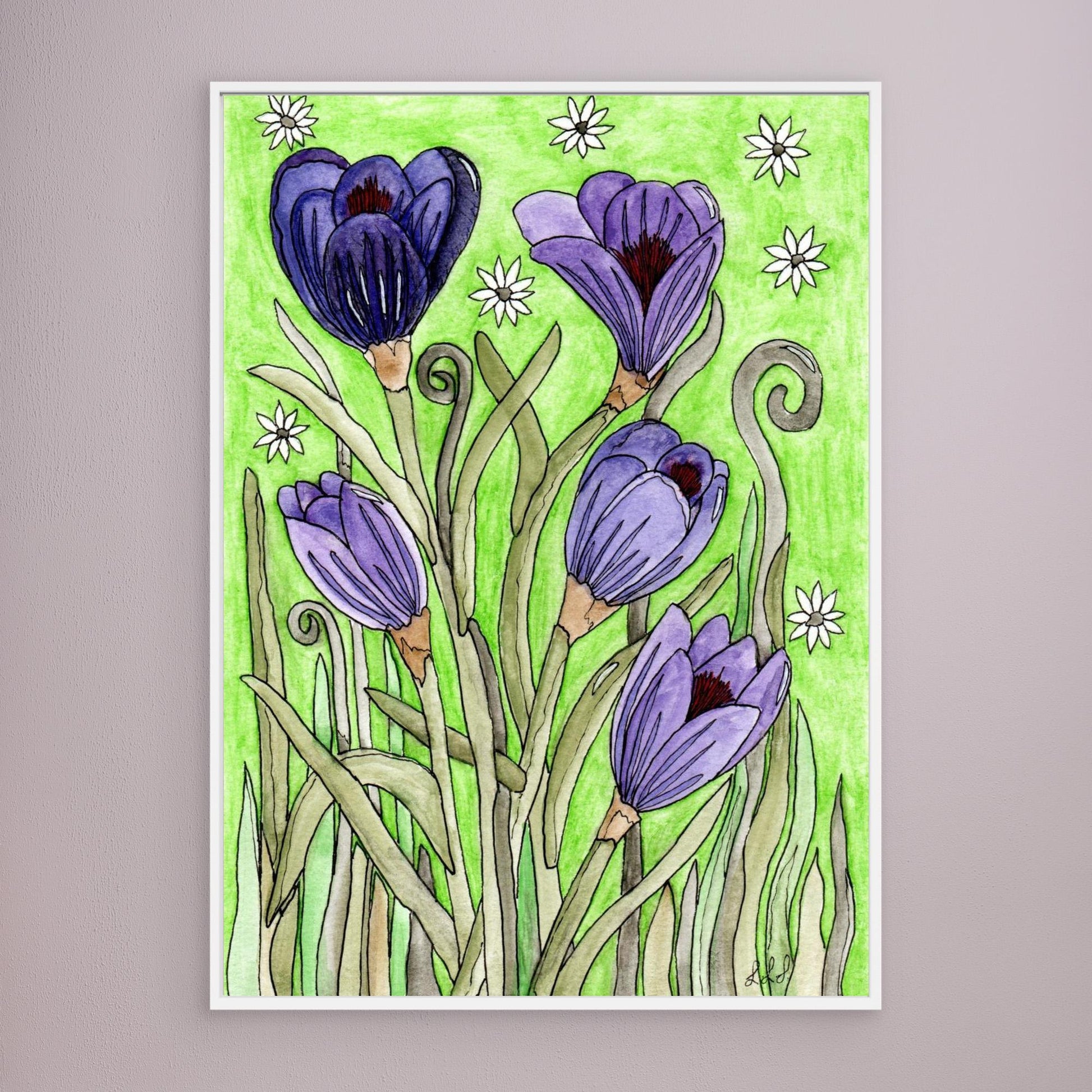 Crocus - Framed Canvas Giclée Print