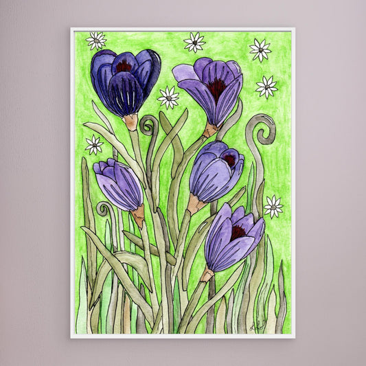 Crocus - Framed Canvas Giclée Print