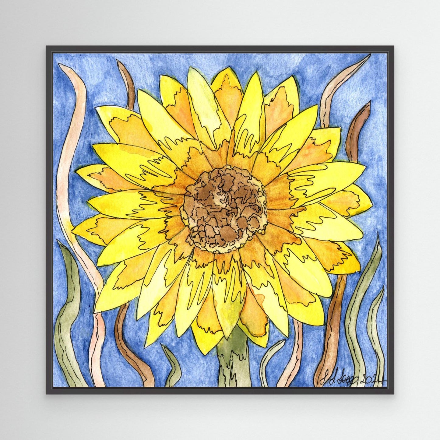 Sunflower - Framed Canvas Giclée Print