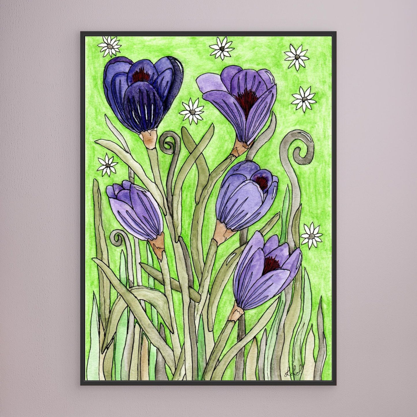 Crocus - Framed Canvas Giclée Print
