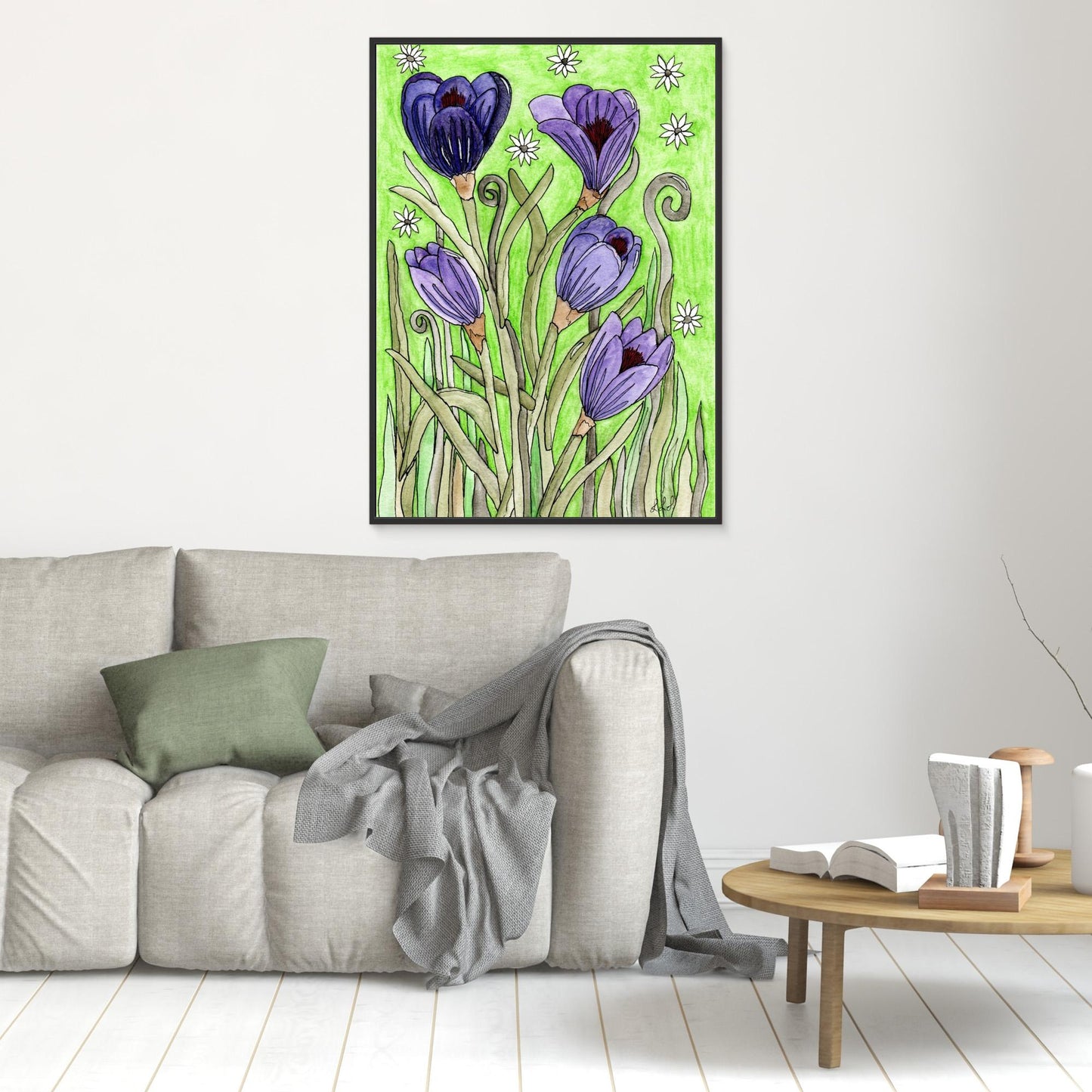 Crocus - Framed Canvas Giclée Print