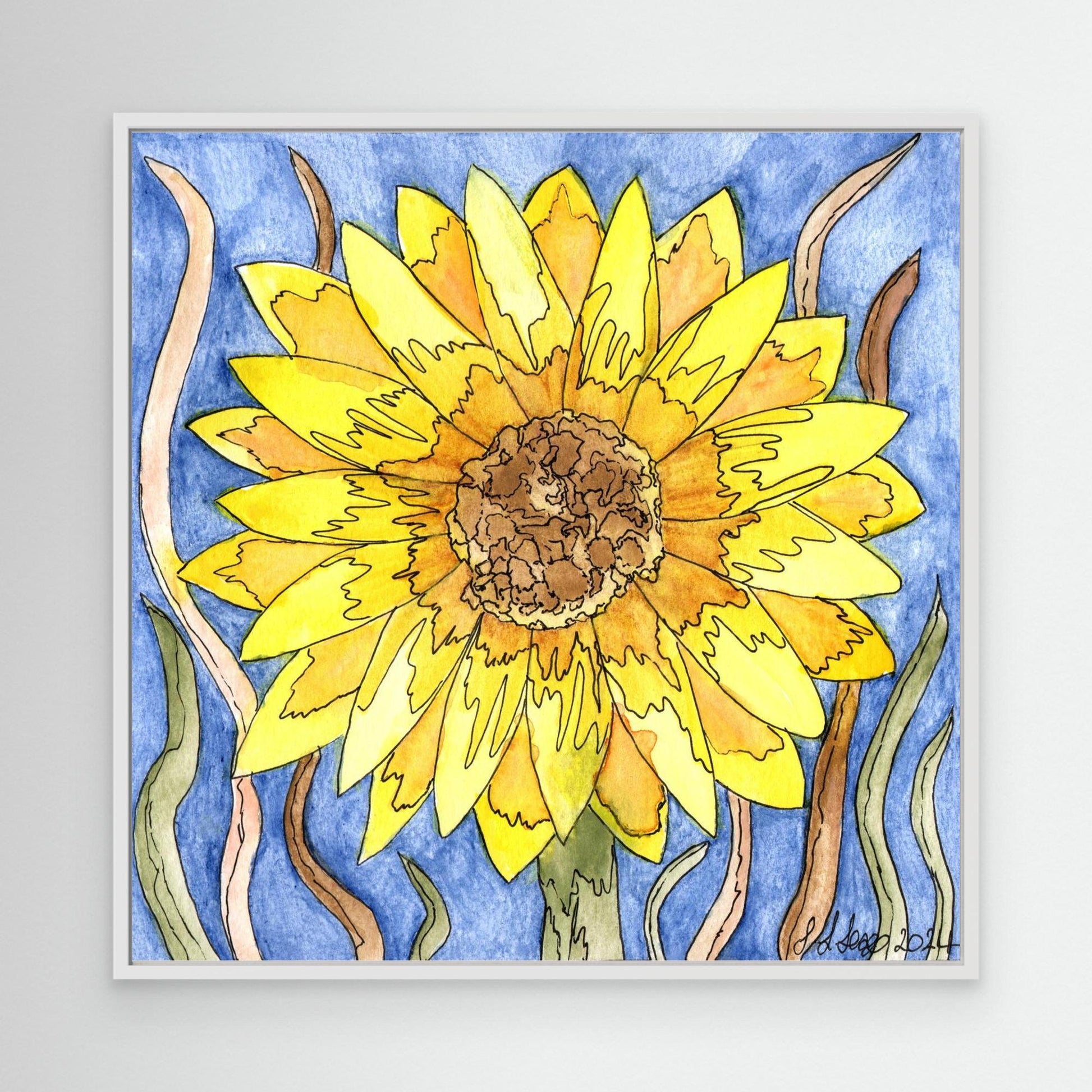 Sunflower - Framed Canvas Giclée Print