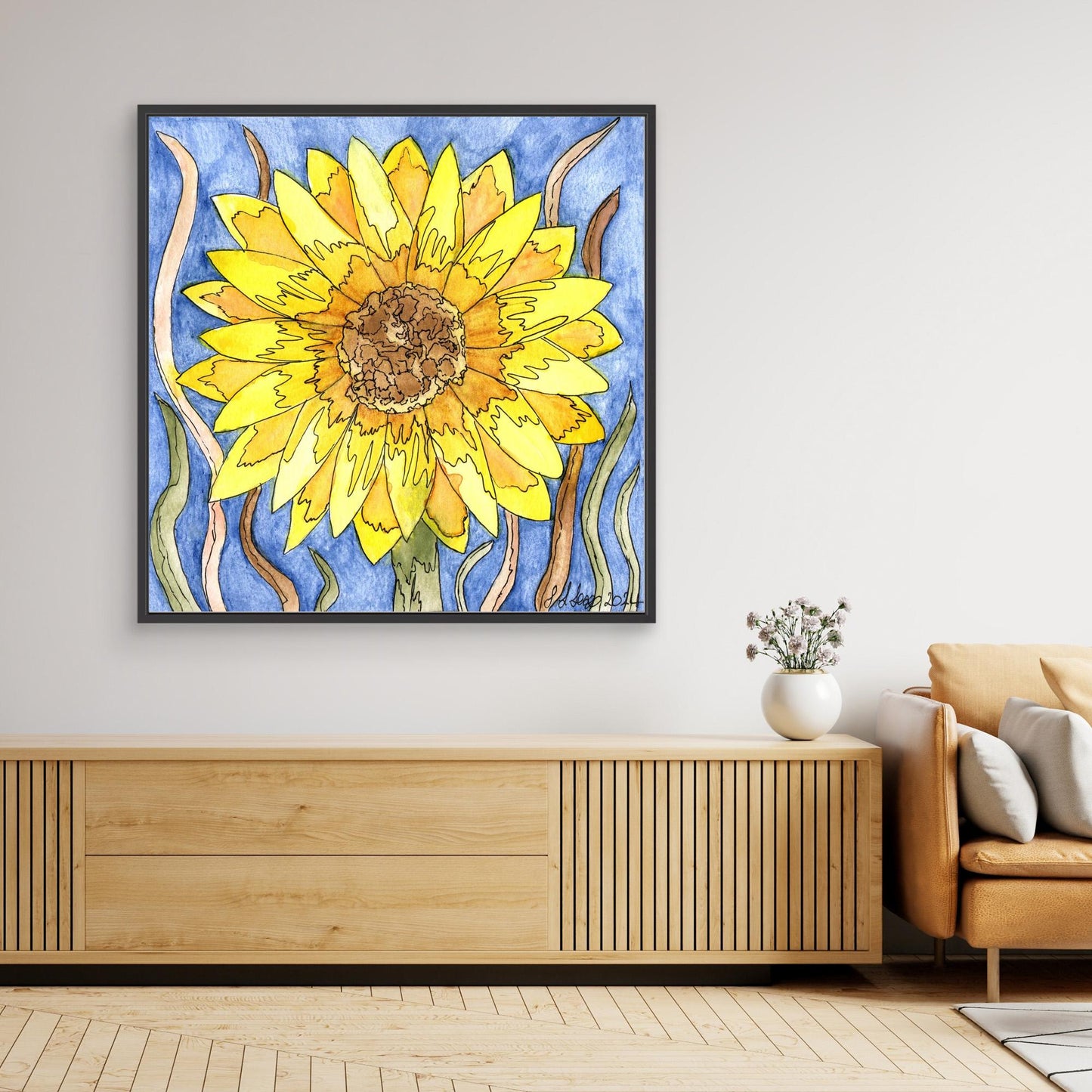Sunflower - Framed Canvas Giclée Print