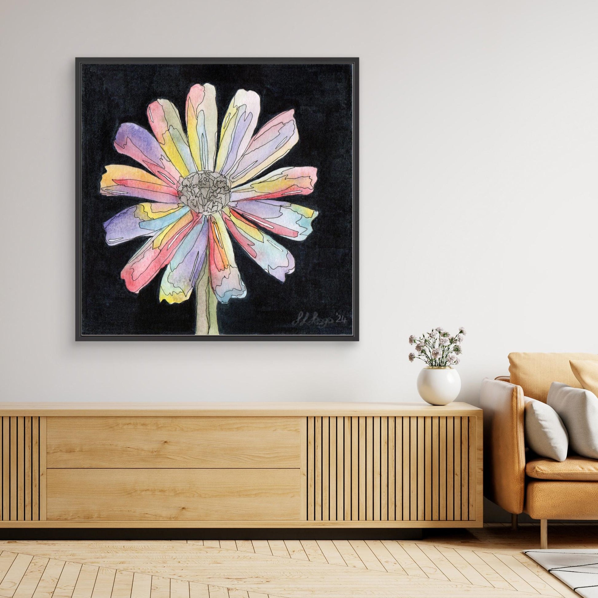 Daisy - Framed Canvas Giclée Print